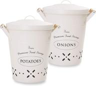 🏺 set of 2 extra large kitchen canisters – ideal for pantry organization, vegetable storage bins, onion saver, potato bin, and food storage container with lid логотип