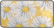 водоросли floral daisy цветы кухонный коврик - анти-усталость комфорт пол коврик с антискользящим, устойчивым к маслу/пятне, легко моющимся дизайном - идеально подходит для использования как в помещении, так и на открытом воздухе, как коврик для кухни, коврик для ванны или коврик для двери. логотип