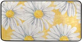 img 4 attached to Водоросли Floral Daisy цветы кухонный коврик - анти-усталость комфорт пол коврик с антискользящим, устойчивым к маслу/пятне, легко моющимся дизайном - идеально подходит для использования как в помещении, так и на открытом воздухе, как коврик для кухни, коврик для ванны или коврик для двери.