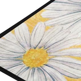 img 3 attached to Водоросли Floral Daisy цветы кухонный коврик - анти-усталость комфорт пол коврик с антискользящим, устойчивым к маслу/пятне, легко моющимся дизайном - идеально подходит для использования как в помещении, так и на открытом воздухе, как коврик для кухни, коврик для ванны или коврик для двери.