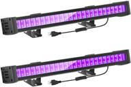 faishilan 2-pack 24w uv led black light bar with us plug & switch for stage lighting, halloween, body paint - glow in the dark party supplies with fluorescent poster activation option логотип