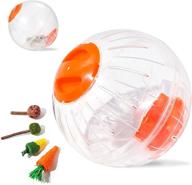 🐹 6 inch silent hamster exercise ball with 4 cute chew toys for hamsters, gerbils, mice, rat - running and activity wheel logo