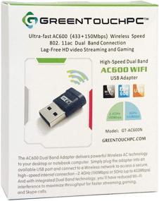 img 4 attached to 🖧 GREENTOUCHPC Высокоскоростной бездротовий адаптер AC600 DualBand USB WiFi 2.4GHz/5GHz - нано-донгл зі швидкістю 600 Мбіт/с для настільного комп'ютера, ноутбука (сумісний з Windows XP/7/8/10/Vista), MacOS 10.9 і вище