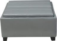 🔲 gray pu storage ottoman by christopher knight home - mansfield logo