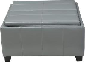 img 4 attached to 🔲 Gray PU Storage Ottoman by Christopher Knight Home - Mansfield