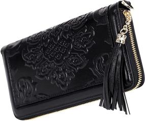 img 2 attached to Chic and Compact: PIJUSHI Leather Wallets Wristlet - Black, Women's Handbags & Wallets Combo