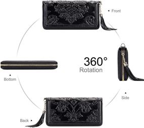 img 1 attached to Chic and Compact: PIJUSHI Leather Wallets Wristlet - Black, Women's Handbags & Wallets Combo