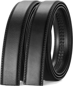 img 4 attached to 🔗 Premium Leather Ratchet Replacement Strap - No Buckle Required