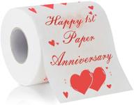🎉 cleverly happy 1st paper anniversary printed toilet paper gag gift - funny novelty present for him or her - improved seo logo