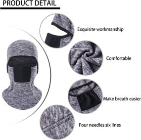 img 2 attached to Winter Balaclava for Men and Women - Fleece Motorcycle Skull Full Face Mask - Thermal Windproof Ski Head Hood by THINDUST