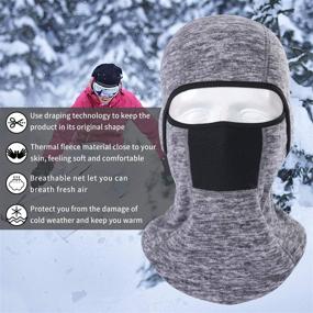 img 3 attached to Winter Balaclava for Men and Women - Fleece Motorcycle Skull Full Face Mask - Thermal Windproof Ski Head Hood by THINDUST