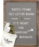 rustic wood frame gray felt letter board 12x16 inch logo