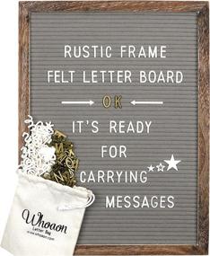 img 4 attached to Rustic Wood Frame Gray Felt Letter Board 12X16 Inch
