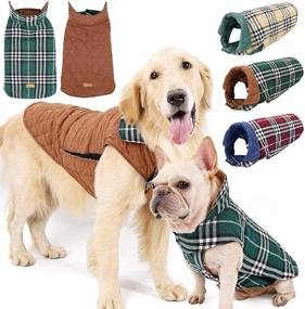 img 3 attached to Warm and Windproof British Style Plaid Dog Jackets for Winter - DogLemi's Reversible Pet Coats for Dogs of all Sizes