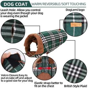 img 1 attached to Warm and Windproof British Style Plaid Dog Jackets for Winter - DogLemi's Reversible Pet Coats for Dogs of all Sizes