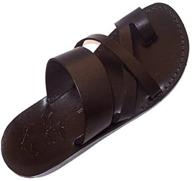 🌍 holy land market unisex genuine leather biblical flip flops - jesus yashua bethlehem black style logo