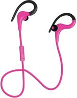 🎧 coby cebt-400-pnk: pink sweat resistant headphones with built-in mic, tangle-free flat cable logo