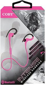 img 1 attached to 🎧 Coby CEBT-400-PNK: Pink Sweat Resistant Headphones with Built-In Mic, Tangle-Free Flat Cable