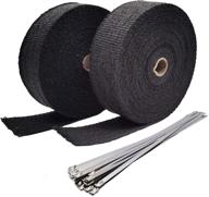 🔥 ucreative black fiberglass exhaust header heat wrap kit - 2 rolls (2x50') with 20pcs 11.8 inch stainless steel locking ties (2-pack) logo