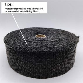 img 1 attached to 🔥 Ucreative Black Fiberglass Exhaust Header Heat Wrap Kit - 2 Rolls (2x50') with 20pcs 11.8 Inch Stainless Steel Locking Ties (2-Pack)