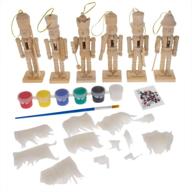 🎁 premium diy craft kit: bestpysanky set of 6 unfinished wooden nutcrackers - 5 inches logo