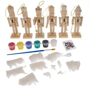 img 3 attached to 🎁 Premium DIY Craft Kit: BestPysanky Set of 6 Unfinished Wooden Nutcrackers - 5 Inches