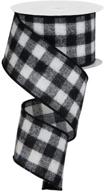 🎀 premium flannel check plaid wired ribbon: 10 yards (black/white, 2.5 inches) for versatile craft projects logo