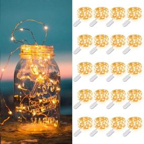 img 4 attached to 🔮 MUMUXI 20 Pack Fairy Lights Battery Operated: Waterproof Copper Wire String Lights for Wedding, Party, Crafts & Christmas Decoration