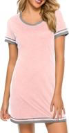 👚 casual cotton nightgowns for women: stylish short sleeve sleepwear shirts for women logo