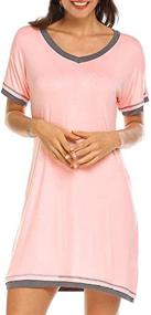 img 3 attached to 👚 Casual Cotton Nightgowns for Women: Stylish Short Sleeve Sleepwear Shirts for Women