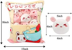 img 3 attached to JILPAK Plush Pillow Throw Pillow - Removable Bunny Stuffed Animal Toy Doll for Girls Kids, Room Decor Rabbit Stuffed Animals Pillow - 8 Kawaii Bunny Design