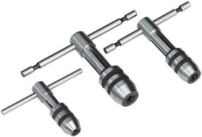 img 1 attached to Set of 3 T-Handle T-Type Tap Wrenches with Solid Collet Jaws