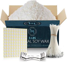 img 4 attached to 🕯 Hearth & Harbor Natural Soy Wax and DIY Candle Making Supplies: 5 Lbs Soy Candle Wax Flakes with 100 Cotton Wicks and Metal Centering Device – Premium Quality Essentials for DIY Candle Making