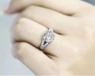 💍 kuyiuif cushion cz engagement rings: sparkling double band cubic zirconia promise halo ring, sterling silver solitaire, size 7 logo