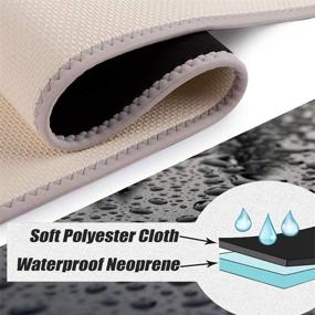 img 1 attached to 🚗 Waterproof Sweatproof Car Seat Cover – Premium Universal Fit Neoprene Protector for Workout, Yoga, Gym, Running, Dirt, Beach, and Pets – Beige Back