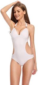 img 1 attached to 👙 Women's Vintage Monokini Swimwear Bathing Suit - Retro Swimsuit for Women