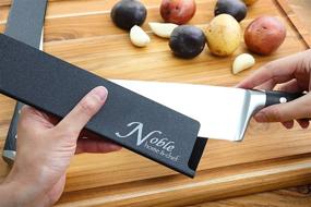 img 1 attached to 🔪 Enhanced 2-Piece Universal Knife Edge Guards (12") - Superior Durability, Non-BPA, Blade-Friendly, and Long-Lasting. Noble Home & Chef Knife Covers: Non-Toxic with Unmatched Abrasion Resistance!