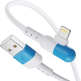 img 3 attached to 🔌 Премиальный кабель для iPhone Lightning 4Colors, HYXing [4 штуки по 6 футов], 90-градусный кабель быстрой зарядки, сертифицированный Apple MFi для iPhone SE/Xs/XS Max/XR/X/8 Plus/7/6 Plus, iPad Pro Air2 и других устройств — белый+