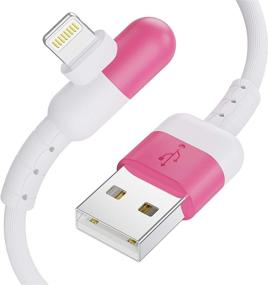 img 2 attached to 🔌 Премиальный кабель для iPhone Lightning 4Colors, HYXing [4 штуки по 6 футов], 90-градусный кабель быстрой зарядки, сертифицированный Apple MFi для iPhone SE/Xs/XS Max/XR/X/8 Plus/7/6 Plus, iPad Pro Air2 и других устройств — белый+