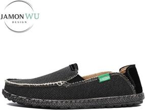 img 2 attached to JAMONWU Canvas Outdoor Sneakers D_Black Men's Shoes and Loafers & Slip-Ons