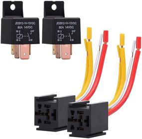 img 4 attached to EHDIS 4-Pin Relay with Harness: Heavy-Duty 80A 12V SPST Automotive Relay Set, Pack of 2