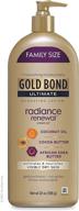 👐 family size gold bond radiance renewal hydrating lotion - shea butter, 20 oz, for visibly dry skin (brown) logo