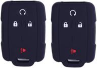 enhanced protection: 2pcs xuhang silicone key fob 🔑 skin cover for chevrolet, gmc, cadillac smart remote (black) logo