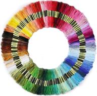 🌈 premium rainbow embroidery floss thread kit - 150 colors w/ sewing needles | cross stitch, bracelets, crafts & hand sewing needle threaders set for crafters & lovers logo