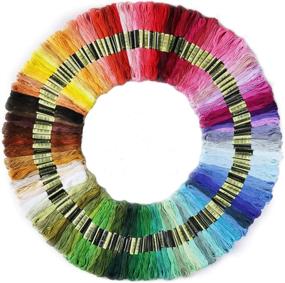 img 4 attached to 🌈 Premium Rainbow Embroidery Floss Thread Kit - 150 Colors w/ Sewing Needles | Cross Stitch, Bracelets, Crafts & Hand Sewing Needle Threaders Set for Crafters & Lovers