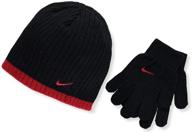 🧢 nike boys black beanie glove: trendy accessories and hats for boys logo