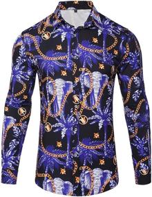 img 4 attached to Pacinoble Sleeve Fashion Luxury XX Large Men's Clothing in Shirts