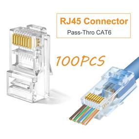 img 3 attached to 🔌 Solsop RJ45 коннекторы Cat6 RJ45 проходные разъемы 100 штук - Качественные кабельные разъемы Ethernet для сетевых соединений