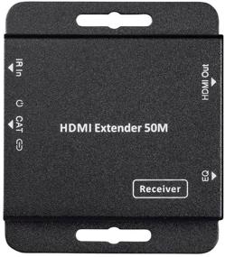 img 1 attached to Монопрайс 1x4 HDMI усилитель-разветвитель - набор для передачи по кабелю Cat6, полное решение: расширение до 50 м (164 фута), передача 1 сигнала HDMI на 4 экрана (совместим с PS4/5, Xbox, Apple TV, Fire Stick, Roku, Blu-Ray Player)