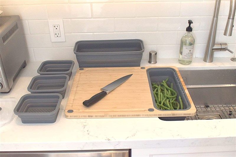 TidyBoard Meal Prep System - Bamboo Cutting Board - The Quick Easy Meal Prep  Solution Teal